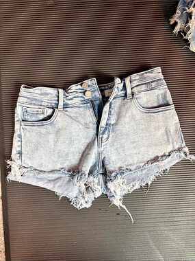 Women's Distressed Jean Shorts in Blue